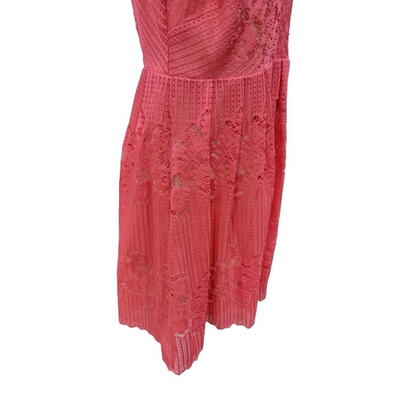 Free People Womens Rocco Lace‎ Open Back Mini Dress Size 10 Pink - Picture 8 of 16